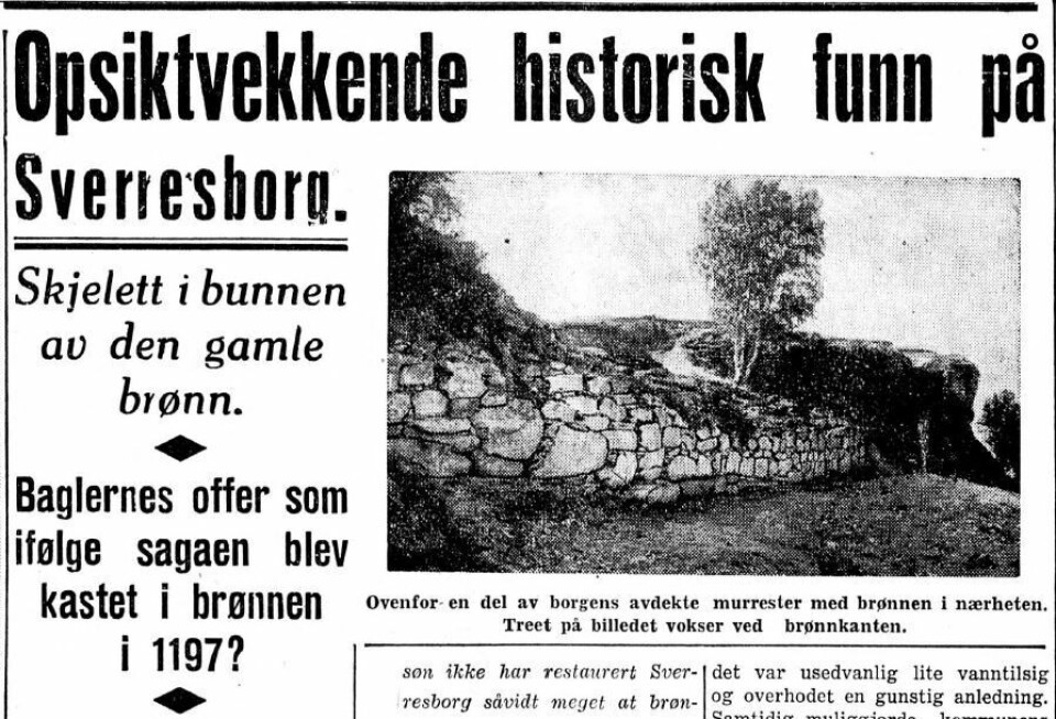 Newspaper clipping from Adresseavisen 1938.