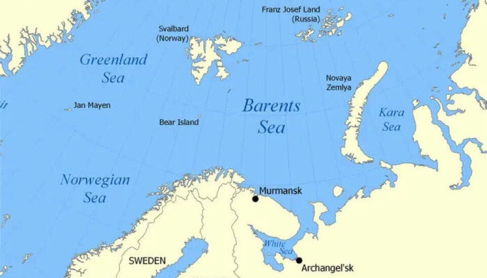 The Barents Sea lies between the islands of Svalbard, Franz Josef Land, and Novaya Zemlya.