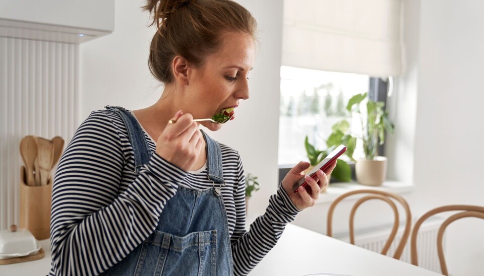 Do you eat standing while checking your phone?