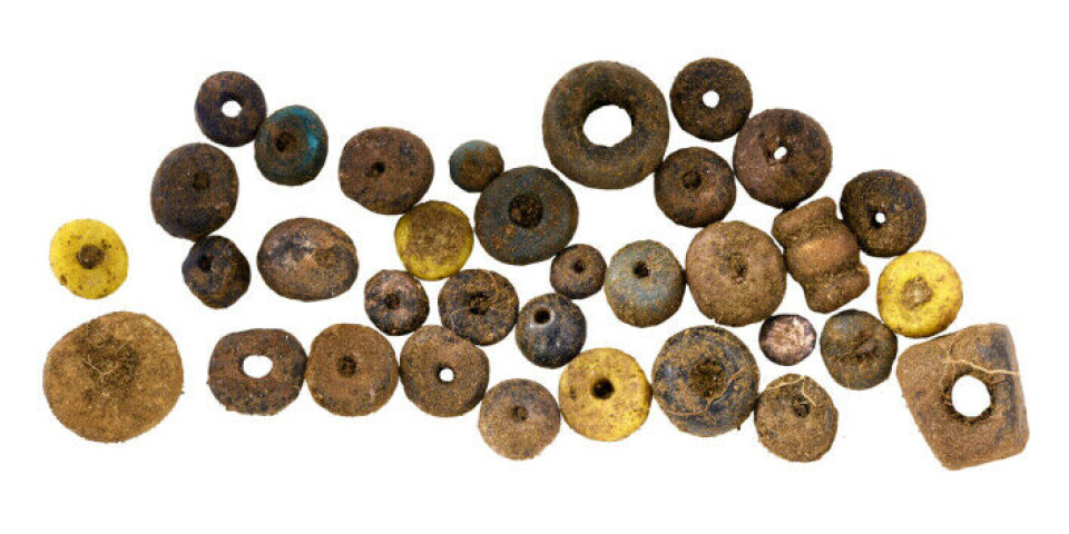 46 glass beads is a lot, according to archaeologist Unn Pedersen, an expert on jewellery from the Viking Age. As people became more financially secure during the Viking Age, they could also afford more jewellery. The most popular jewellery was mass-produced in big cities.
