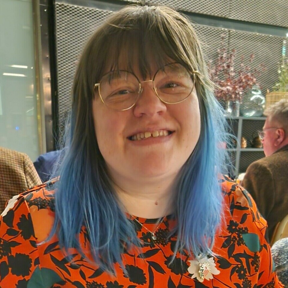 Camilla Holm Soelseth loves halibut, including the dish she was served at the National Library. “I came straight from work, so I could have eaten more. But it's only the second course,” she says.