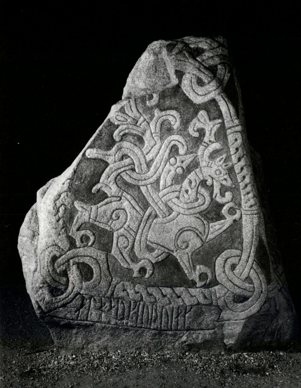 The animal side of the large Jelling stone.
