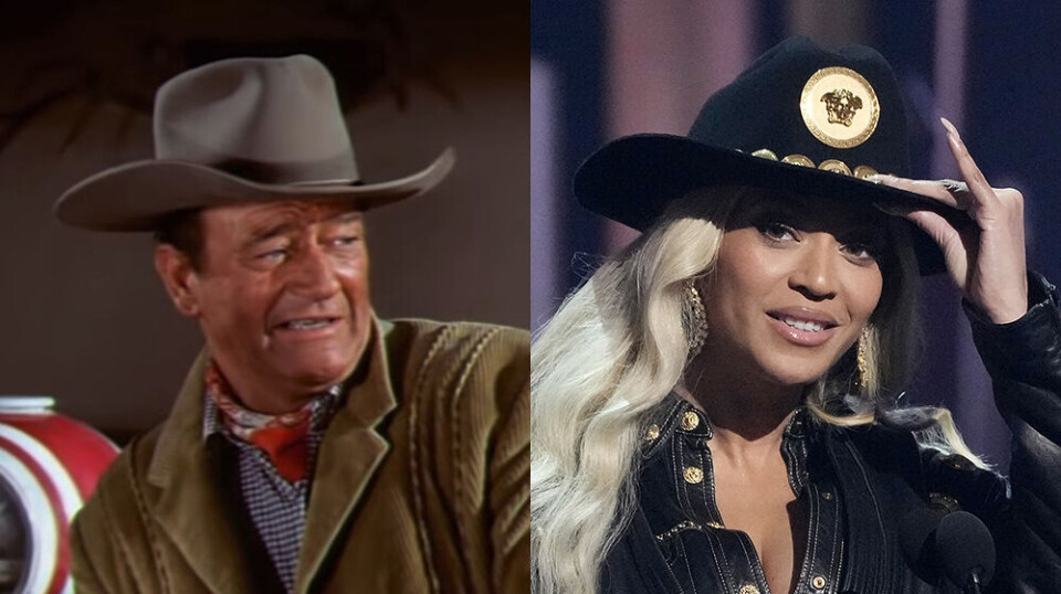 Many people associate cowboy hats with western stars like John Wayne (on the left). In recent years, Beyoncé has fronted the so-called Yeehaw agenda, where art and fashion show that cowboys have always been a part of African American culture.