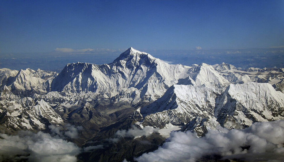 Some of the world's highest mountains, all in the Himalayas: Mount Everest, Nuptse and Lhotse.