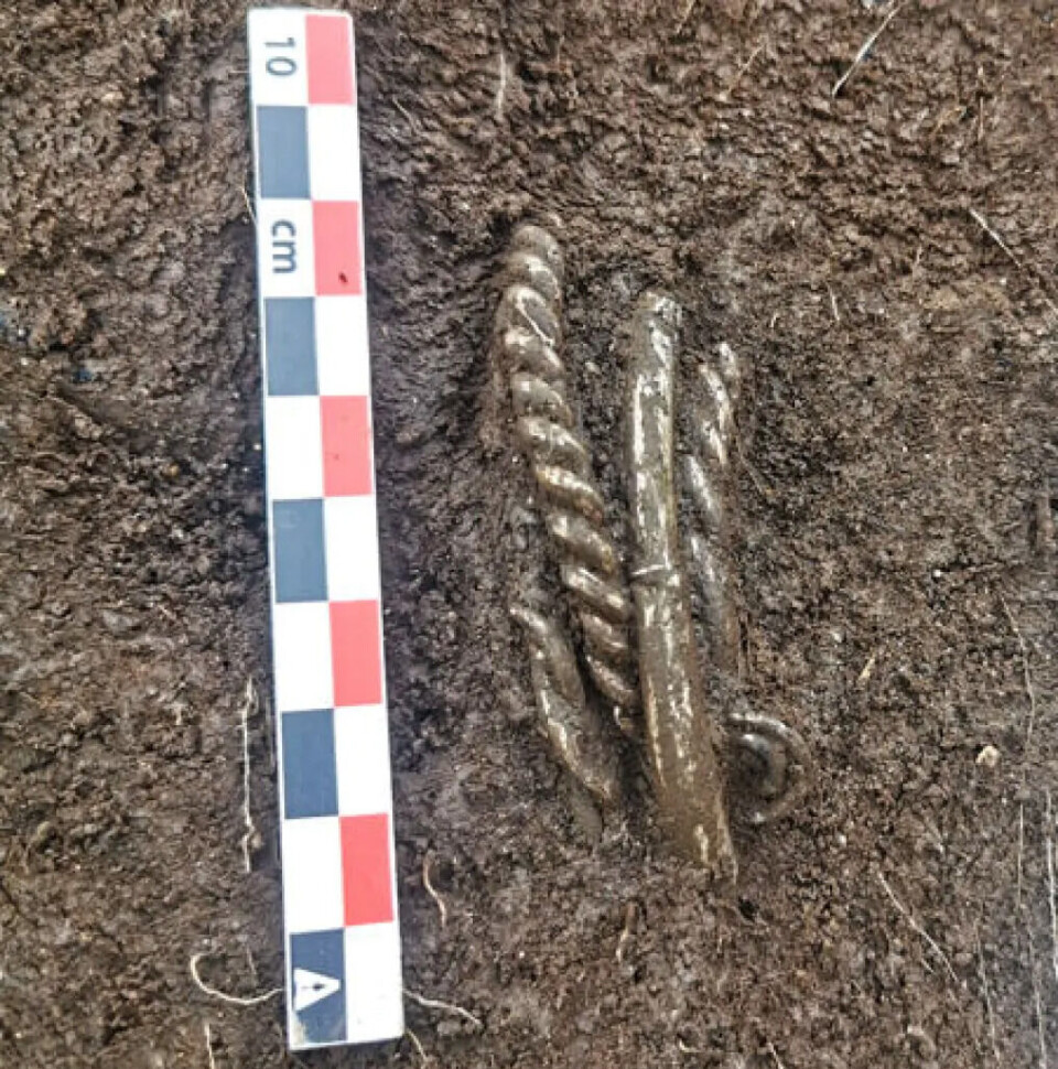 The silver rings were found exactly where they were once placed in the 900s.