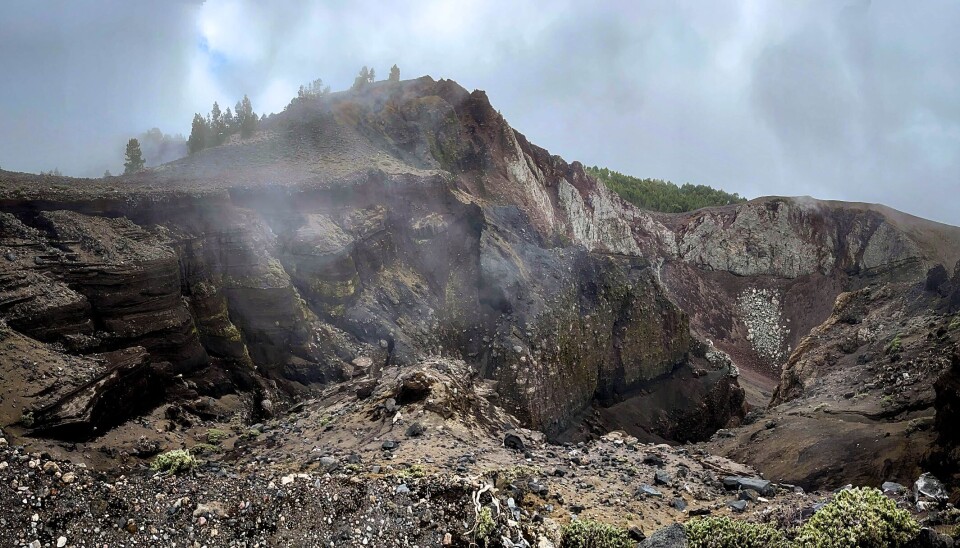 The landslide could potentially begin at the top of this volcanic ridge.