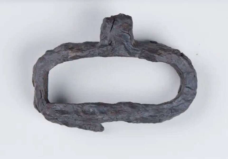 A ring-shaped crampon from the Viking Age.
