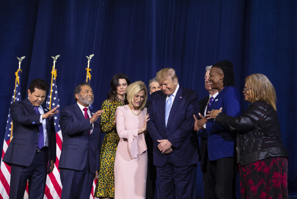 Evangelical leaders pray for Donald Trump to succeed.