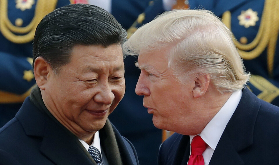 'When Trump now goes so far as to threaten an ally with military force, as he has done with Denmark, this is not bad news from the perspective of Chinese leaders,' says Henrik Stålhane Hiim. Here, China's President Xi Jinping is seen in conversation with Donald Trump during his previous presidential term.