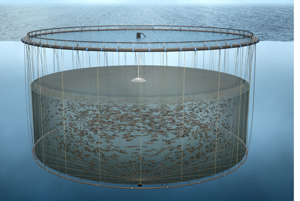 This is what a submerged sea-cage with an air dome might look like.