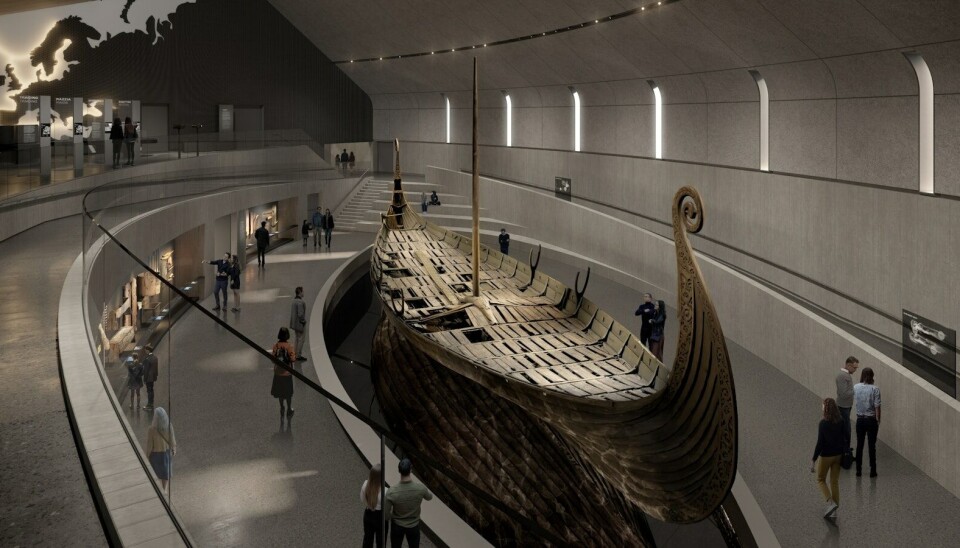 This is hwhat the Oseberg Ship is expected to look like when the museum opens in 2027.