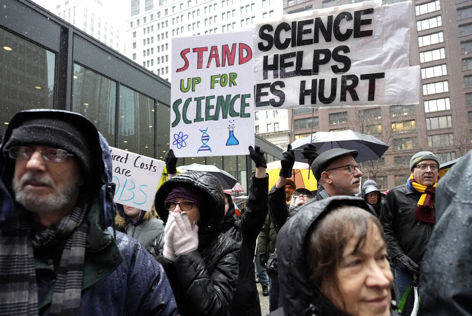In March, researchers gathered in 30 cities in the USA to protest Trump's attack on science. The picture shows protesters in Chicago.