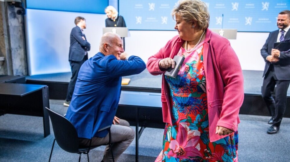 The authorities were open about their uncertainties, acknowledging that advice could change along the way. That shows integrity, believes media professor Øyvind Ihlen. From left: Director of Health Bjørn Guldvog, former Prime Minister Erna Solberg, and Minister of Health Bent Høie.