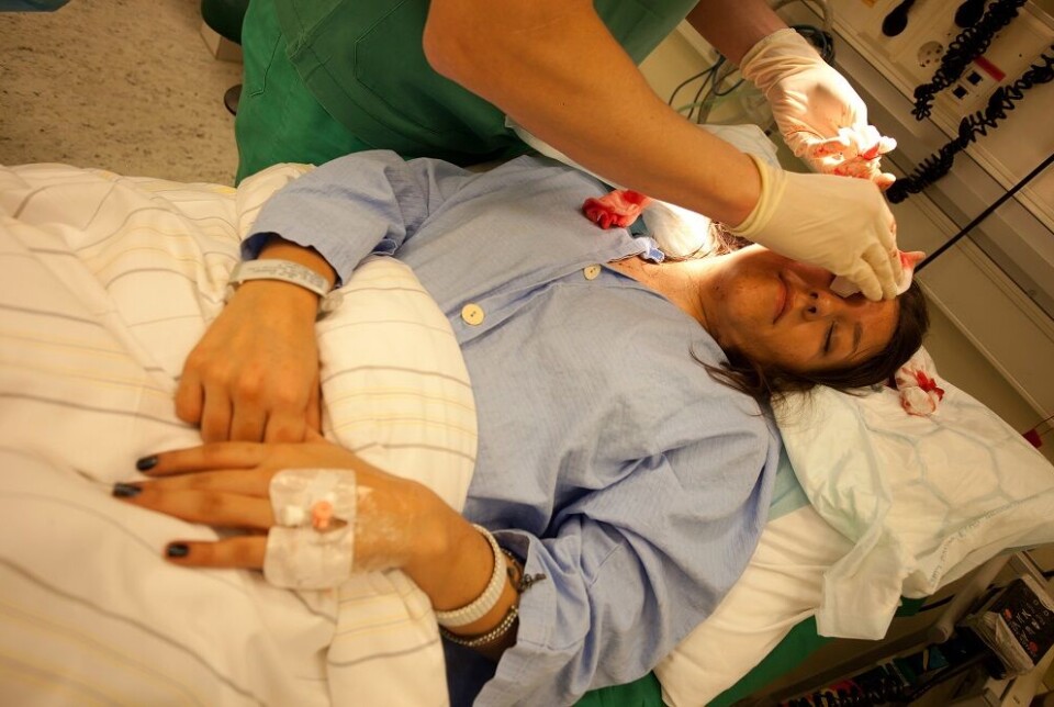 Most patients who undergo surgery in Norway are given opiates. This photo shows the emergency room at Telemark Hospital after a traffic accident.