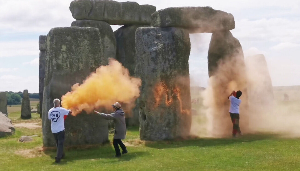 Stonehenge is a historic and well-known stone circle in England. It was sprayed by Just Stop Oil activists.
