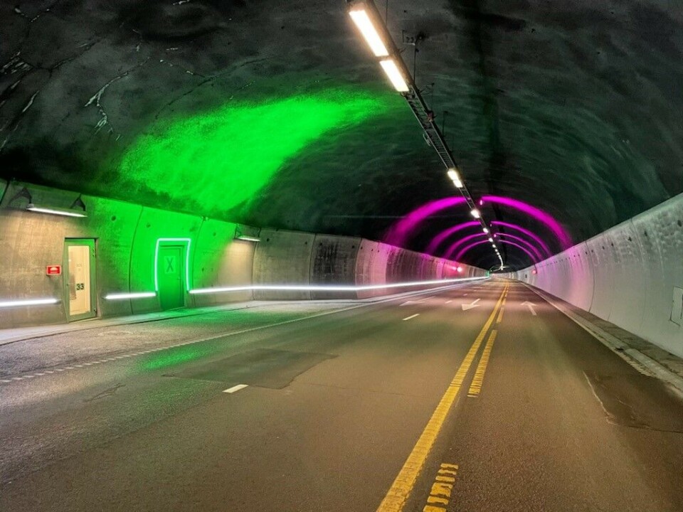Bacterial damage to underwater tunnels can occur quite rapidly, according to this research. Pictured here is the Oslofjord Tunnel. Fotot nede fra tunnelen.