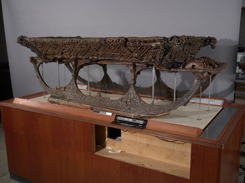 This sled has intricate carvings.
