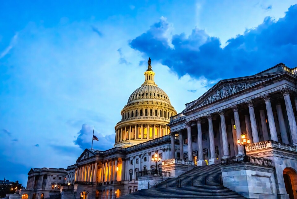 The Capitol building in the US, where Congress is located.