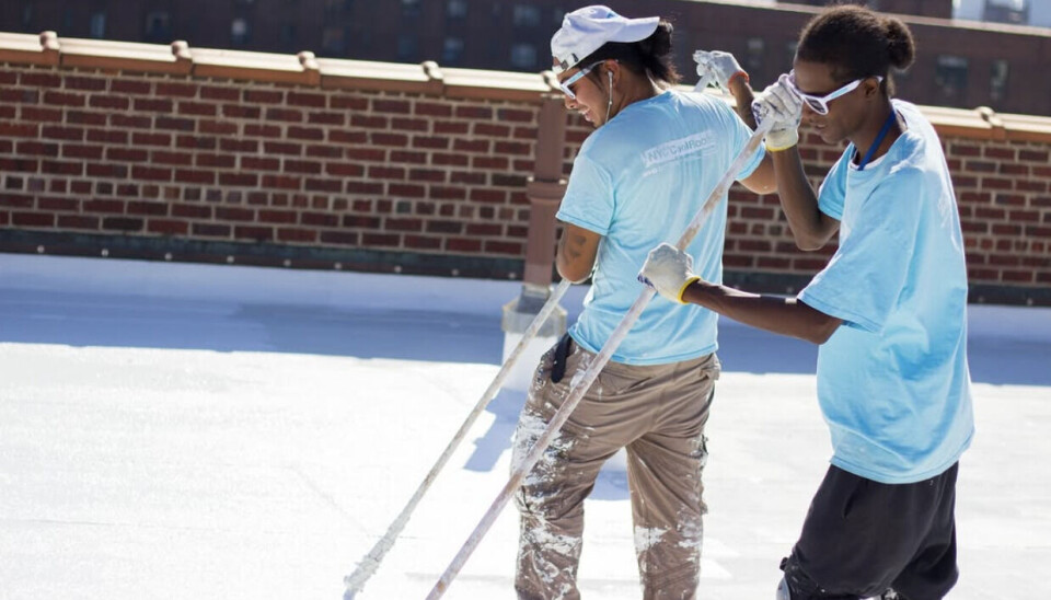 Many rooftops in New York have been painted white to help keep buildings cooler.