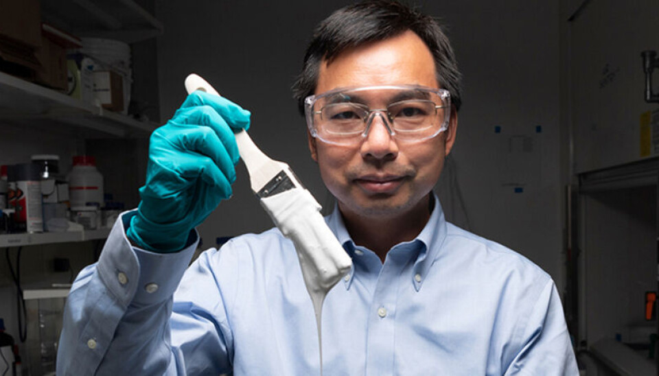 Professor Xiulin Ruan showcases the world's whitest paint. The paint reflects 98 per cent of sunlight and can cool buildings without electricity.