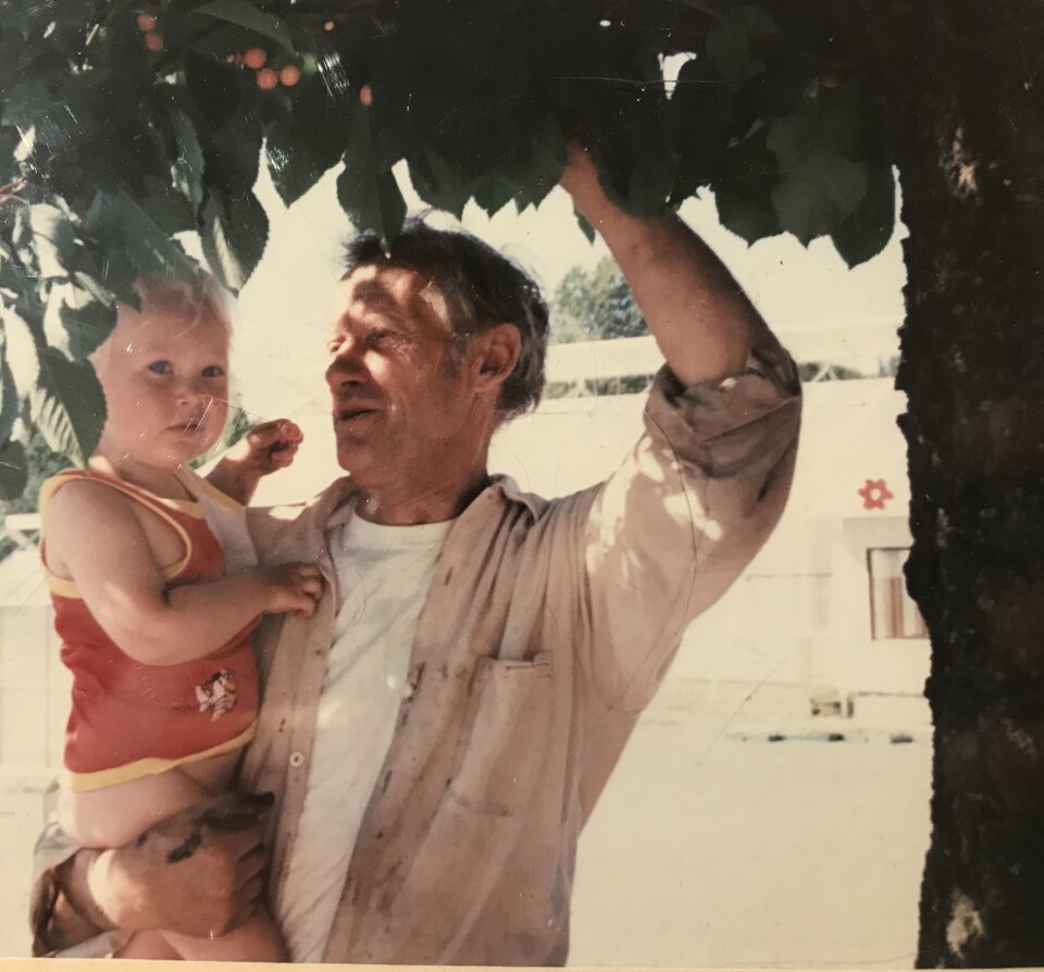 Røsstad is the fourth generation in a family of horticulturists. Here she is as a child with her grandfather.