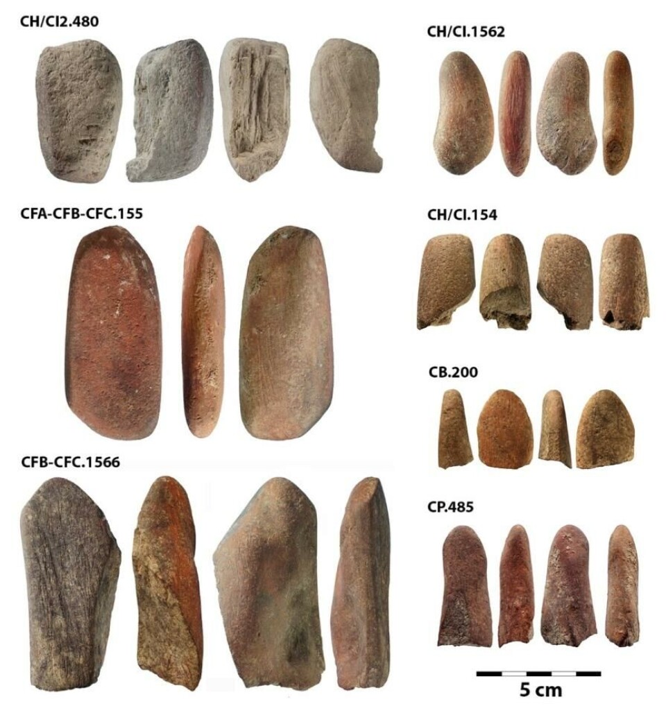 The seven ochre pieces discovered in the sediments of Blombos Cave, from about 90,000 to 70,000 years ago, offer valuable insights into early symbolic behaviour and tool use.