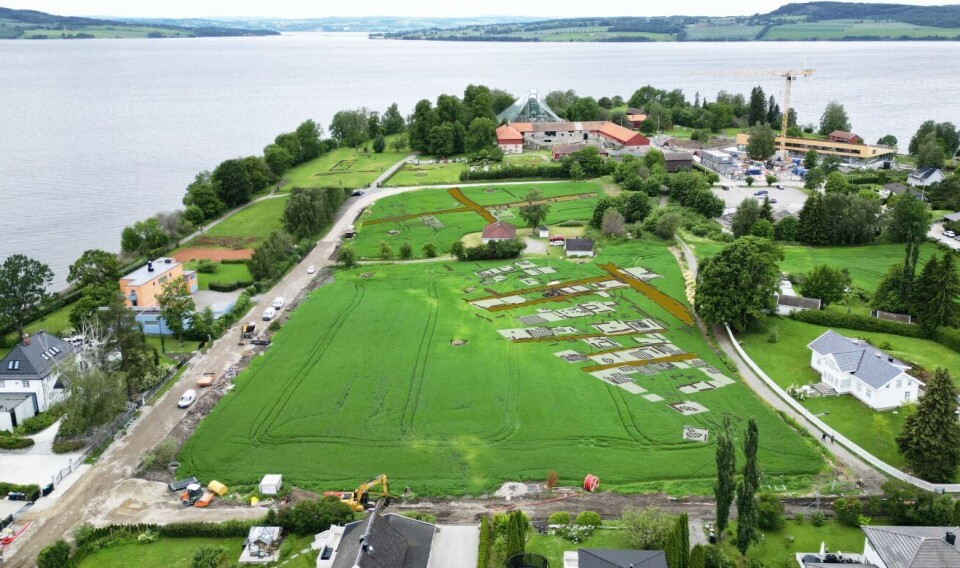 The results from ground-penetrating radar show clusters of buildings, narrow passageways, and street alignments typical of medieval Norwegian towns.
