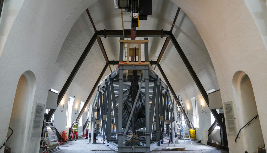 Today the 1,200-year-old Oseberg Viking ship is relocated