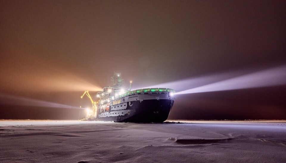 The research vessel Kronprins Håkon during an expedition in 2019.