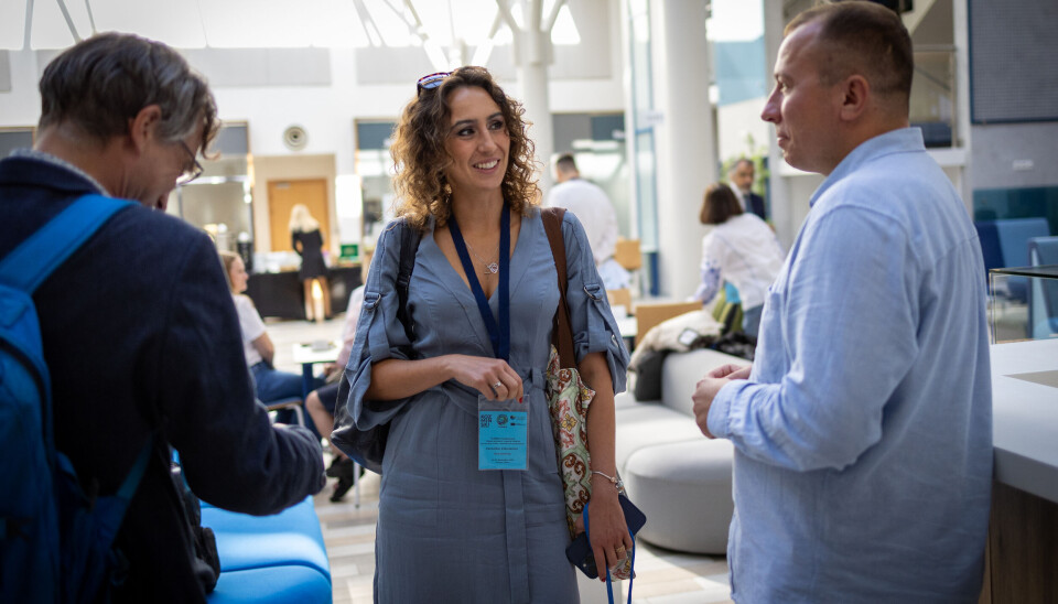 Veronika Vakulenko of Nord University in conversation with Lucjan Chilmon from Kozminski University and Bård Hekland from the Norwegian Directorate for Higher Education and Skills.