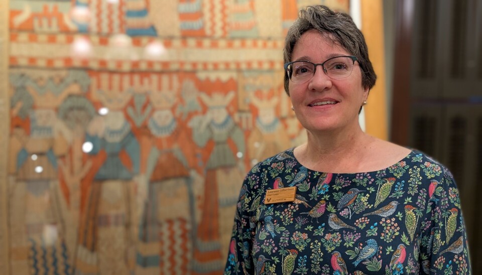Laurann Gilbertson is the chief curator at the Vesterheim Museum, the oldest Norwegian-American museum in the USA. It was founded in Iowa in 1877. Portrett av Laurann Gilbertson.