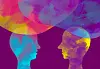 Visual illustration of two heads facing each other