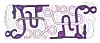 Abstract purple and pink looping line art on a white background.