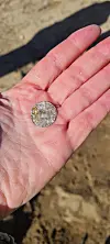 Hand holding a Viking Age coin