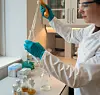 Woman doing experiment in a lab