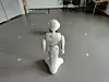 White Pepper humanoid robot standing alone on a marked indoor floor.