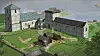 Illustration showing how the royal estate may have looked from the opposite side, overlooking the water.