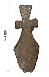A stone cross measuring 100 cm in length.