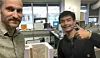 Rui Tao and Gustav Grimstad beside a scaled culvert model in an NTNU laboratory.