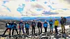 Image of the ten participants in the fieldwork. The mountains can be seen in the background.