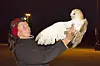 Sofi Hindmarch holding a tagged barn owl.