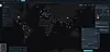 Dark AI dashboard showing a world map with coloured points and data panels.